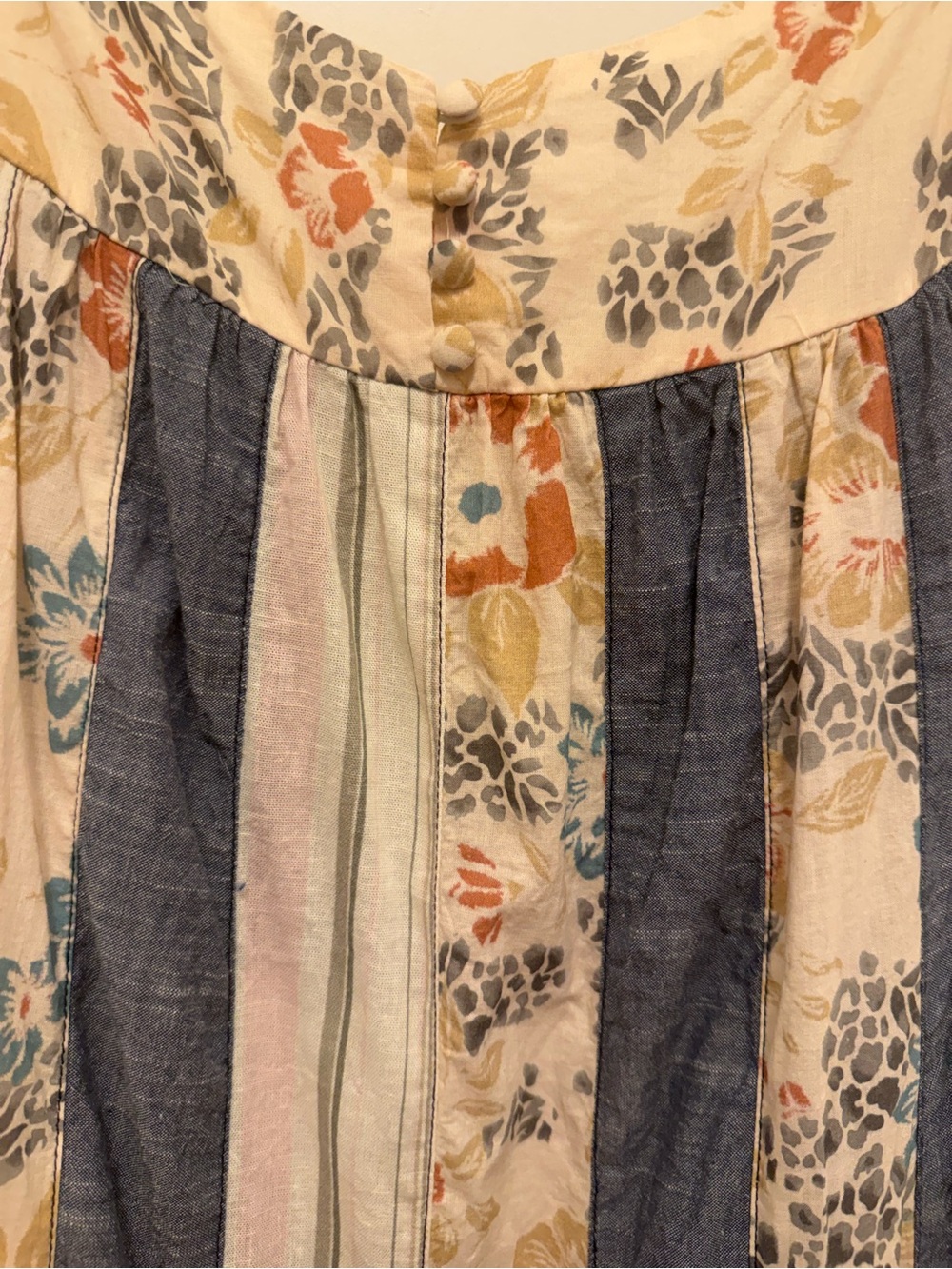 NATURAL LIFE Blue and Cream Patchwork Maxi Dress - Picture 2 of 4